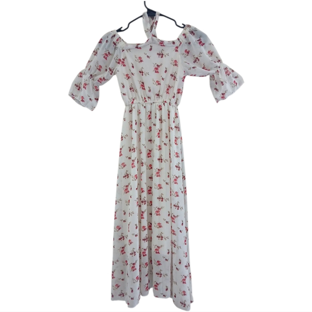 Charming Floral Off-Shoulder Kids‎ Dress Sz 8 - Picture 3 of 8